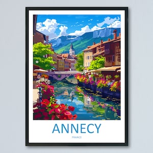 Annecy Reise-Druck Wandkunst Annecy Wandbehang Dekoration Annecy Geschenk Kunstliebhaber Wand Kunst Druck Kunst Annecy Wandbehang Poster Annecy
