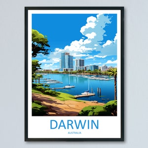Darwin Travel Print Wall Art Darwin Wall Hanging Home Décor Darwin Gift Art Lovers Wall Art Australia Poster Deco Darwin Gift