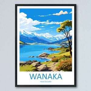 Wanaka Travel Print Wall Art Wanaka Wall Hanging Home Décor Wanaka Gift Art Lovers New Zealand Art Lover Gift Print Wanaka New Zealand Art