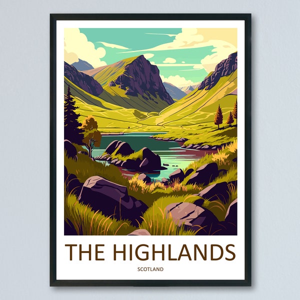 Scottish Highlands Travel Print Highlands Home Décor Scottish Highlands Art Print Highlands Wall Print For Scottish Gift For Scotland Wall