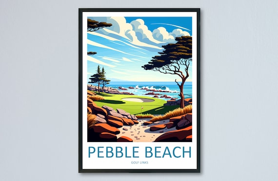 Pebble Beach Golf Links Travel Print Wall Art Pebble Beach Golf