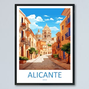 Alicante Travel Print Wall Art Alicante Wall Hanging Home Décor Alicante Gift Art Lovers Spain Art Gift Alicante Travel Poster art
