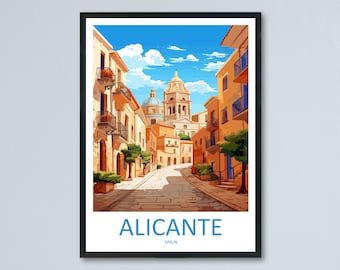 Alicante Travel Print Wall Art Alicante Wall Hanging Home Décor Alicante Gift Art Lovers Spain Art Gift Alicante Travel Poster art