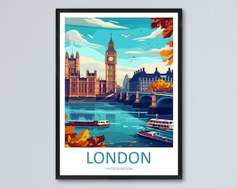 London Travel Print Wall Art London Wall Hanging Home Décor London Gift Art Lovers England Art Lover Gift London Travel Gift