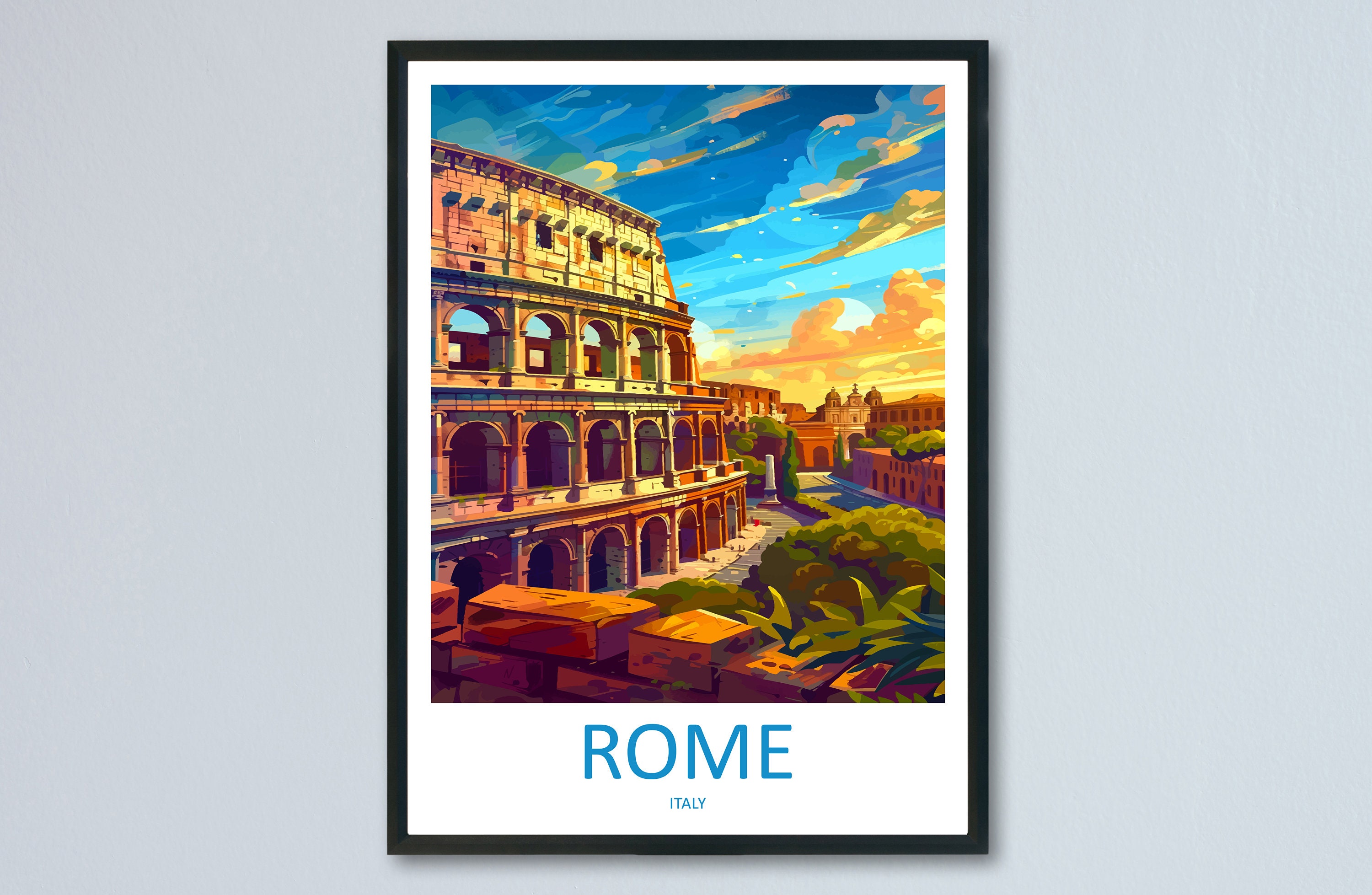 Wall Prints Rome Rome Travel Print Wall Art Rome Wall Hanging Home Décor Rome Gift Art ...