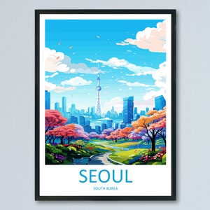 Seoul Travel Print Wall Art Seoul Wall Hanging Home Décor Seoul Gift Art Lovers South Korea Art Lover Gift Seoul Wall Décor