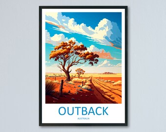 Outback Travel Print Wall Art Outback AU Wall Hanging Home Décor Outback Gift Art Lovers Australia Art Lover Gift Wall Art Australia Art