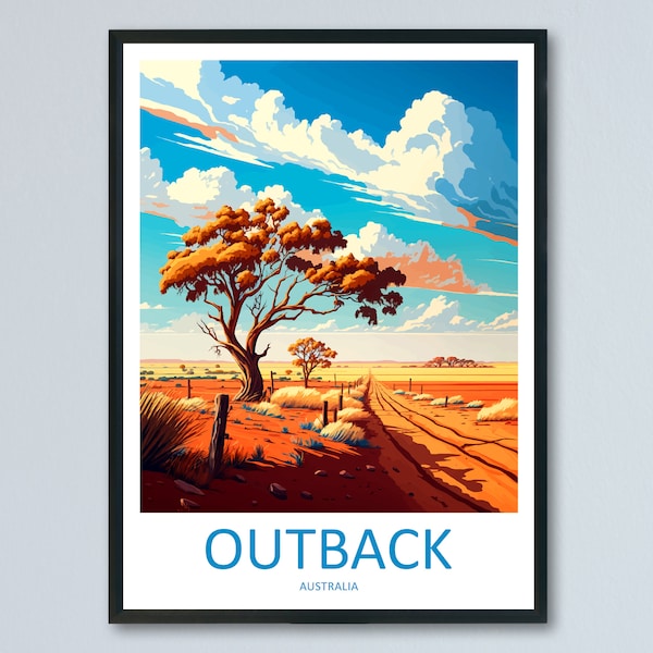 Outback Travel Print Wall Art Outback AU Wall Hanging Home Décor Outback Gift Art Lovers Australia Art Lover Gift Wall Art Australia Art