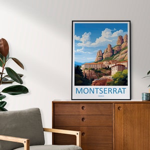 Montserrat Travel Print Wall Art Montserrat Wall Hanging Home Décor Montserrat Gift Art Lovers Spain Art Lover Gift Montserrat Print Spain image 3