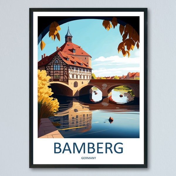 Bamberg Travel Print Wall Art Bamberg Wall Hanging Home Décor Bamberg Gift Art Lovers Germany Art Lover Gift Bamberg Art Bamberg Travel Gift