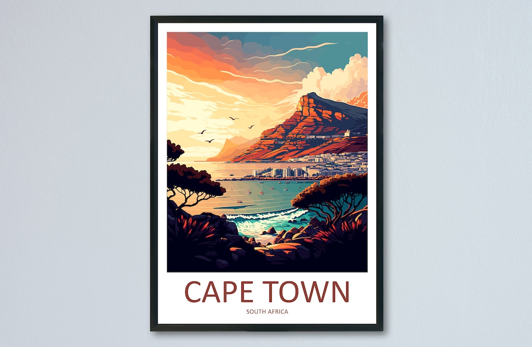 Cape Town Travel Print Wall Art Cape Town Wall Hanging Home Décor Cape