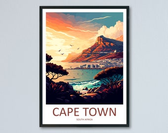 Cape Town Travel Print Wall Art Cape Town Wall Hanging Home Décor Cape Town Gift Art Lovers South Africa Art Print Cape Town Wall Décor Art