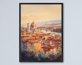 フィレンツェの絵画 イタリアの窓のアートプリント、フィレンツェの