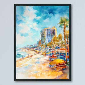 Daytona Beach Watercolor Poster Wall Art Daytona Beach Wall Hanging Home Décor Daytona Beach Gift Art Lovers United States Wall Art