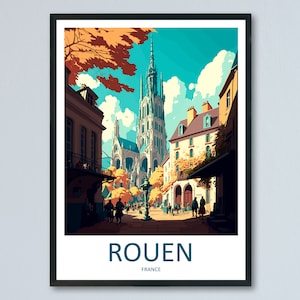Rouen Travel Print Wall Art Rouen Wall Hanging Home Décor Rouen Gift Art Lovers France Art Lover Gift Rouen Print France Artwork Rouen Gift