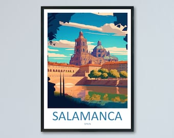 Salamanca Travel Print Wall Art Salamanca Wall Hanging Home Décor Salamanca Gift Art Lovers Spain Art Lover Gift Salamanca Print Spain Art