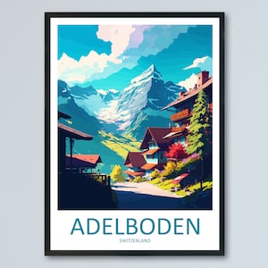 Adelboden Travel Print Wall Art Adelboden Wall Hanging Home Décor Adelboden Gift Art Lovers Switzerland Art Lover Gift Adelboden Travel Art
