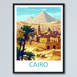 Cairo Travel Print Wall Art Cairo Egypt Wall Hanging Home Decoration Cairo Gift Art Lovers Wall Art Print Cairo Great Pyramids Of Giza
