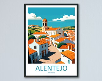 Alentejo reizen print muurkunst Alentejo muur hangend huisdecor Alentejo cadeau kunstliefhebbers Portugal kunstliefhebber cadeau Alentejo wanddecoratie