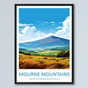 Mourne Mountains Travel Print Wall Art Mourne Mountains Wall Hanging Home Decor Mourne Mountains Gift Art Lovers Wall Art AONB Print