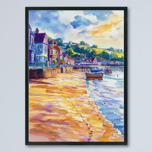 Teignmouth Watercolor Poster Wall Art Teignmouth Wall Hanging Home Décor Teignmouth Gift Art Lovers United Kingdom Wall Art