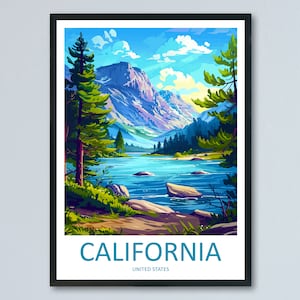California Travel Print Wall Art California Wall Hanging Home Décor California Gift Art Lovers California Art Lover Gift Lake Art