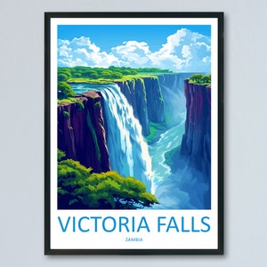 Victoria Falls Travel Print Wall Art Victoria Falls Wall Hanging Home Decor Victoria Falls Gift Art Lovers Wall Art Print Art Victoria Falls