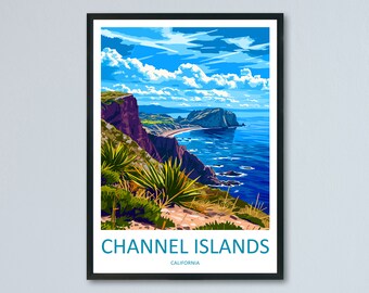 Channel Islands National Park Reise-Druck Wandkunst Kanalinseln Wandbehang Home Décor Kanalinseln Geschenk Kunstliebhaber Kalifornien Kunst