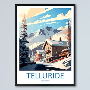 Telluride Travel Print Wall Art Telluride Wall Hanging Home Décor Telluride Gift Art Lovers Ski Art Lover Gift Telluride Print Skiing Art