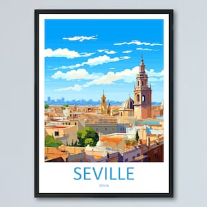 Seville Travel Print Wall Art Seville Wall Hanging Home Décor Seville Gift Art Lovers Spain Art Lover Gift Seville Print Spain Wall Art Deco