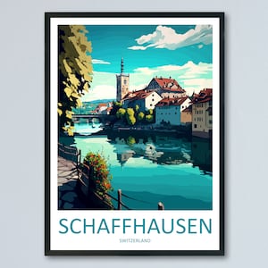Schaffhausen Travel Print Wall Art Schaffhausen Wall Hanging Home Décor Schaffhausen Gift Art Lovers Switzerland Art Lover Gift Schaffhausen