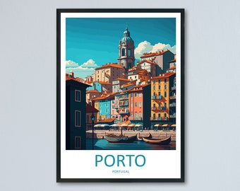 Porto Reise Print Wandkunst Porto Wandbehang Home Décor Porto Geschenk Kunstliebhaber Portugal Kunstliebhaber Geschenk Porto Wanddeko Porto Reisekunst