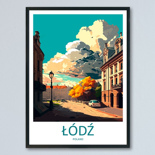 Łódź Travel Print Wall Art Łódź Wall Hanging Home Décor Łódź Gift Art Lovers Poland Art Lover Gift Łódź Travel Wall Art