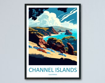 Channel Islands National Park Reise-Druck Wandkunst Kanalinseln Wandbehang Home Décor Kanalinseln Geschenk Kunstliebhaber Kalifornien Kunst