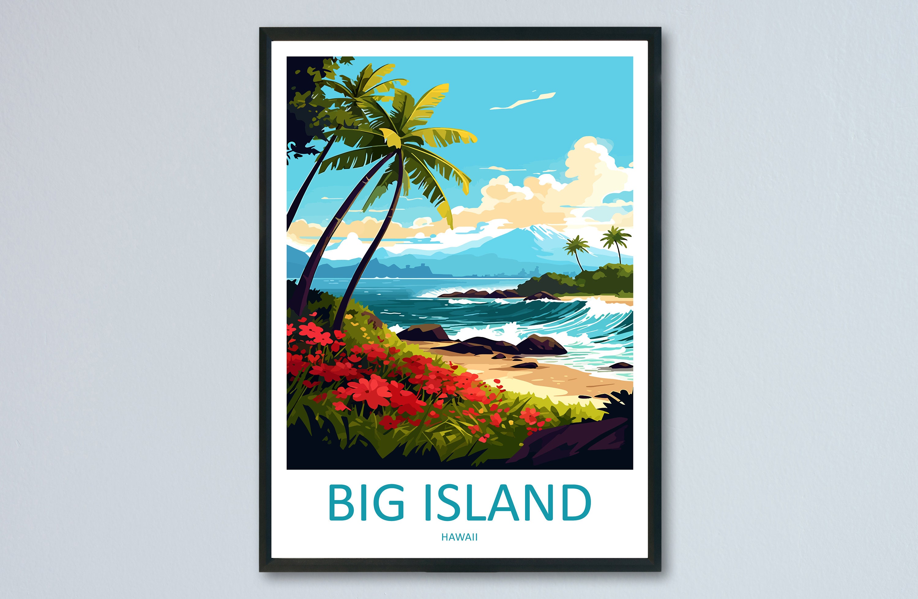 Big Island Travel Print Wall Art Big Island Wall Hanging Home