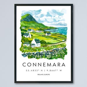 Connemara Watercolor Poster Wall Art Connemara Wall Hanging Home Décor Connemara Gift Art Lovers Ireland Wall Art