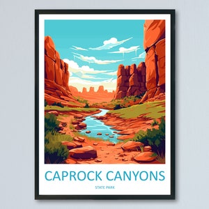 Caprock Canyons State Park Travel Print Wall Art Caprock Canyons Wall Hanging Home Décor Caprock Canyons Gift Art Lovers Texas Art Lover