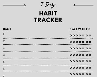 Habit Home 7 Day Tracker