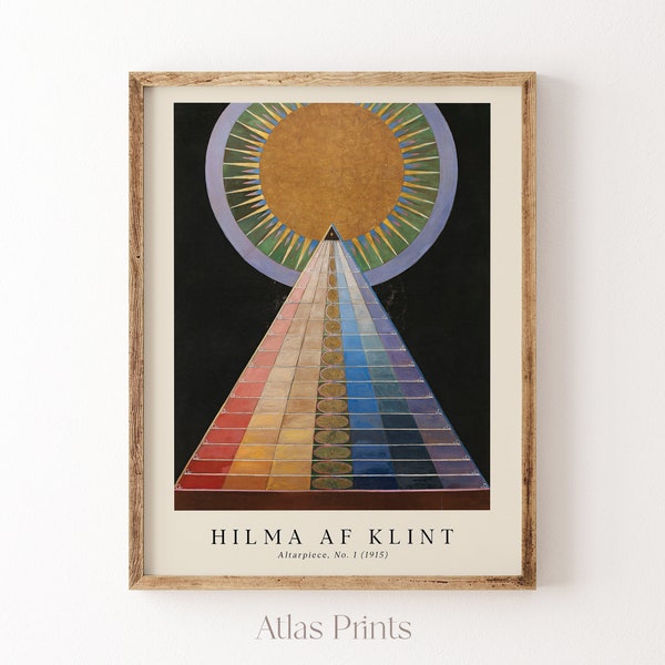 Hilma Af Klint Print | Midcentury Modern Printable Wall Art | Abstract Office Wall Decor | Digital Download | Klint Minimalist Oil Painting