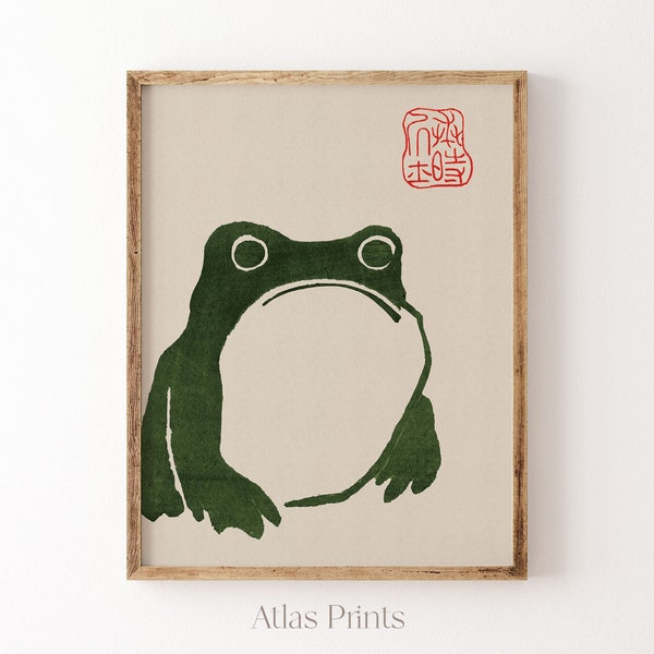 Matsumoto Hoji Frog Digital Art Print| Frog japanese Art Woodblock Poster  | Matsumoto Hoji Vintage Art Print| Vintage Funny Animal Print