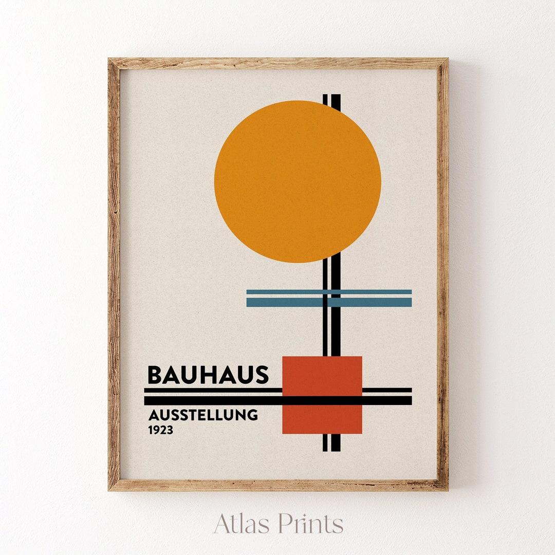 Bauhaus Print Colorful Wall Art Minimalist Mid Century Modern Wall Art ...