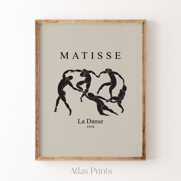Henri Matisse Print | Matisse Dance Poster | The Dance Exhibition Poster | Matisse Printable Art | Black and White Poster Digital Download