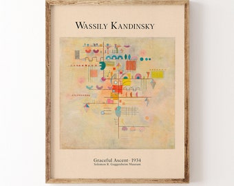 Wassily KANDINSKY Bauhaus Print | Abstract Bauhaus Poster | Minimalist Bedroom Wall Art | Mid Century Modern Wall Decor | Digital Download