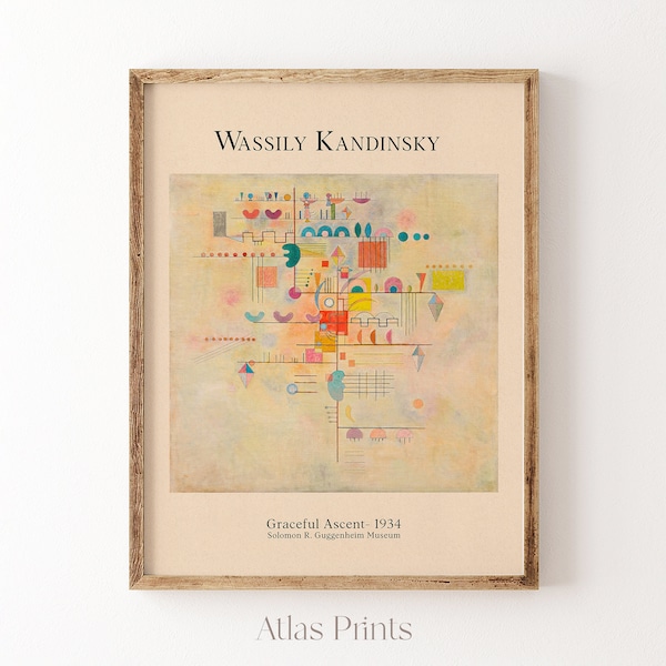 Wassily KANDINSKY Bauhaus Print | Abstract Bauhaus Poster | Minimalist Bedroom Wall Art | Mid Century Modern Wall Decor | Digital Download