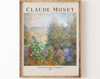 Claude Monet Imprimer | Peinture à l’huile antique de jardin de fleurs| paysage floral vintage imprimable| Décor mural coloré de ferme| Téléchargement numérique