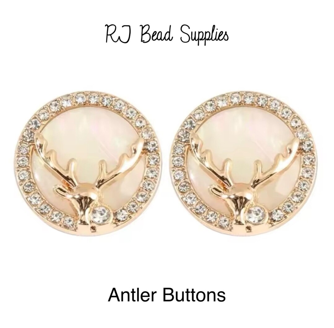 Antler Buttons - 18mm - Sold as a Pair (2 Pieces). Beautiful Unique ...
