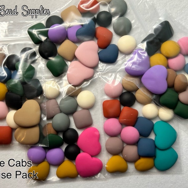 Matte cabs surprise pack - 10 pairs cabochons, random mix, all matte colors