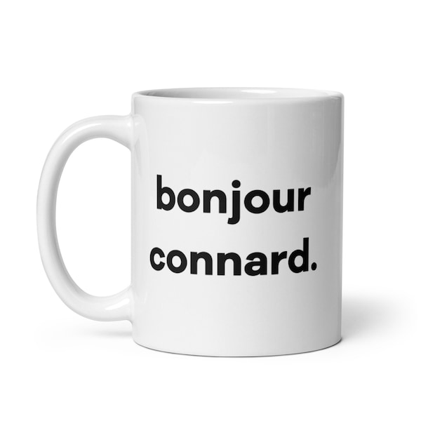 Mug céramique "bonjour connard", mug drôle, mug humour, tasse drole, cadeau copain, cadeau drole