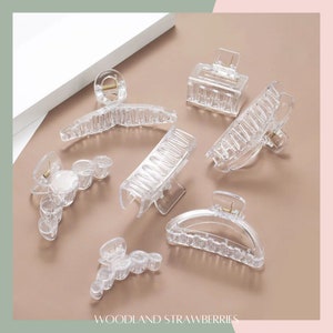 Clear transparent hair claw clips