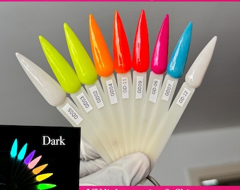 Glow in the Dark Dip Powder: Neon Summer Nail Set